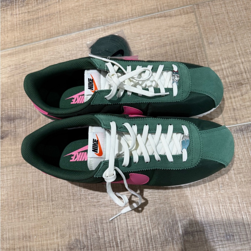 Nike Cortez Green and Pink Sneakers